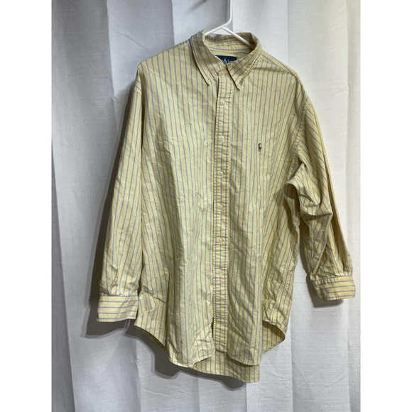 Ralph Lauren Button Down Long Sleeve‎ Pony Yellow Size 17.5 32/33 - Picture 3 of 6